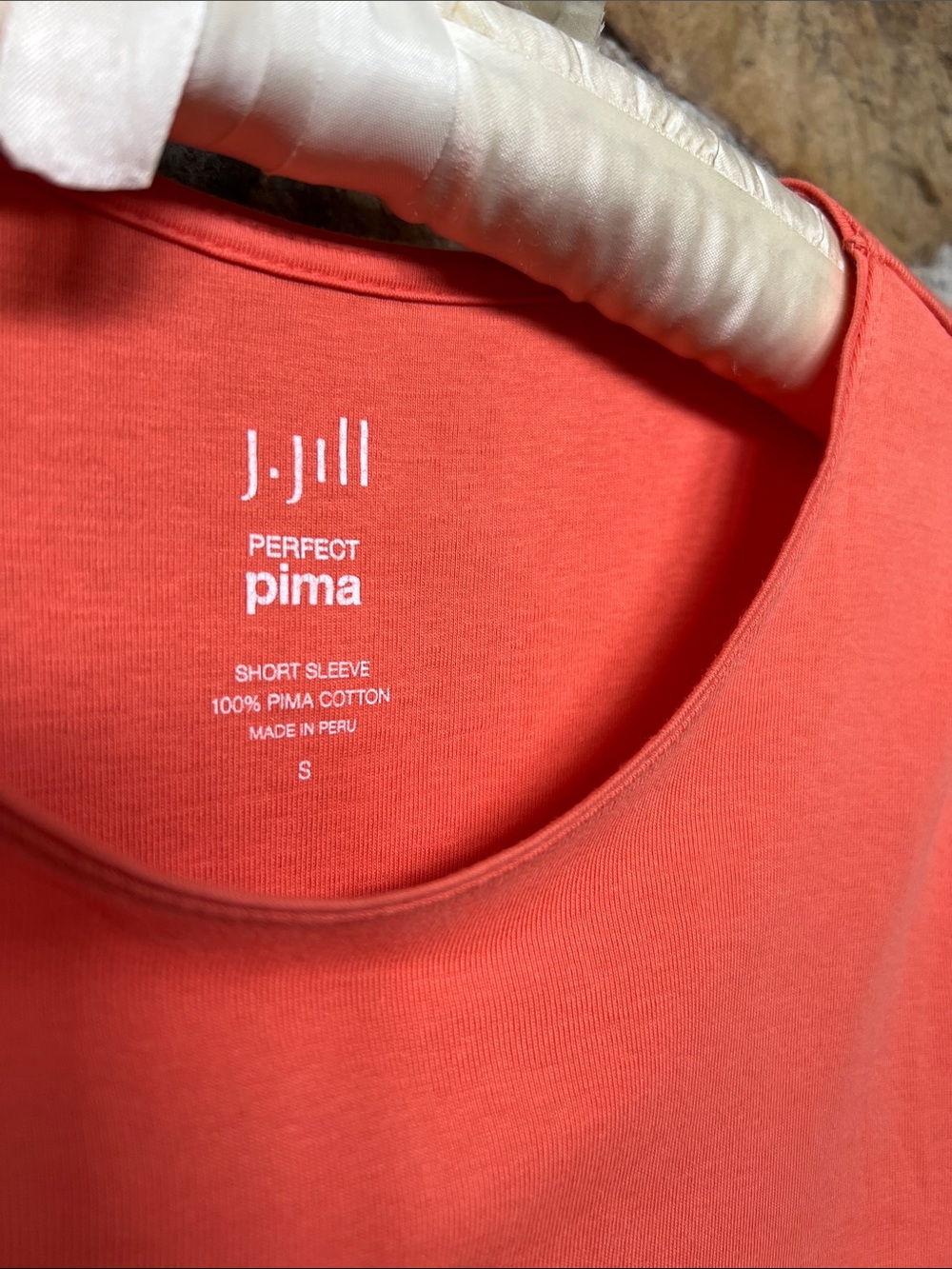 Orange Perfect Pima Tee - Picture 2 of 5